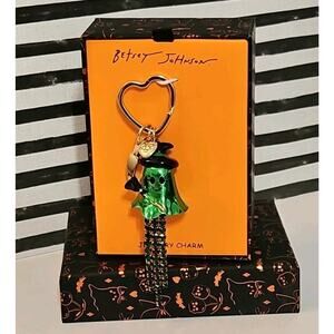 Betsey Johnson Keychain Ghost Witch Handbag Charm Keychain Halloween